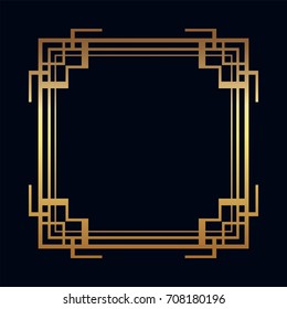 Vintage retro border and frame in Art Deco style. Template for your design. Vector illustration