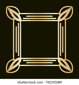 Vintage retro border and frame in Art Deco style. Template for your design. Vector illustration eps10