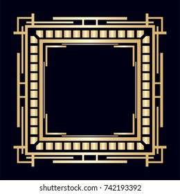 Vintage retro border and frame in Art Deco style. Template for your design. Vector illustration eps10