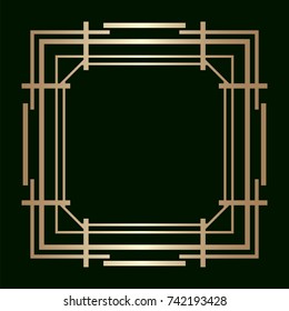 Vintage retro border and frame in Art Deco style. Template for your design. Vector illustration eps10