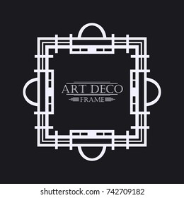 Vintage retro border and frame in Art Deco style. Template for your design. Vector illustration eps10