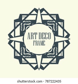 Vintage retro border and frame in Art Deco style. Template for design. Vector illustration