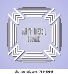 Vintage retro border and frame in Art Deco style. Template for design. Vector illustration