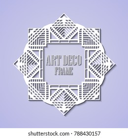 Vintage retro border and frame in Art Deco style. Template for design. Vector illustration
