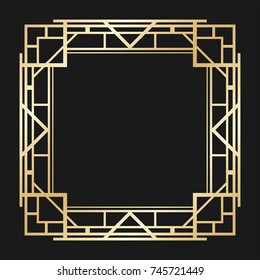 Vintage retro borders and frames set in Art Deco style. Templates for your design. Vector illustration eps10
