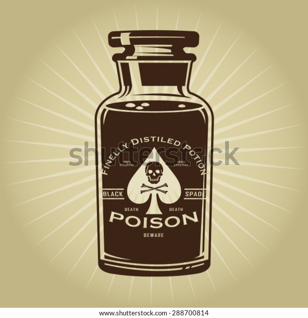 ビンテージレトロな毒瓶イラスト のベクター画像素材 ロイヤリティフリー
