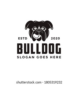 Vintage retro bulldog logo vector icon illustration on white background