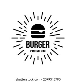 Vintage Retro Burger Fast Food Logo Emblem