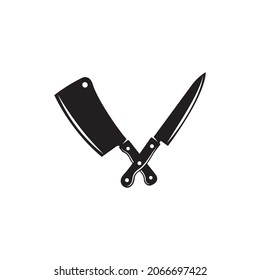 Vintage Retro-Butcher-Knife-KLeber für Metzgerei Fleisch oder Chef Logo Design-Design