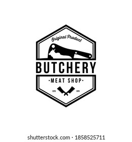 Vintage retro butcher shop badge logo
