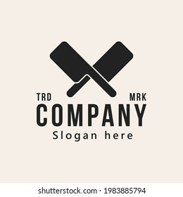 Vintage Retro Butcher shop label logo design vector illustration
