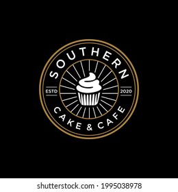 vintage retro cake logo design elegant  creative idea inspiration