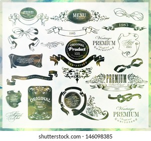 Vintage retro calligraphic design elements and page decoration/ vector set/ design illustration