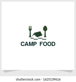 vintage retro camp food logo design vector, adventure brand logo design template, nature restaurant logo design inspiration