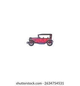  Vintage retro car icon logo flat vector design