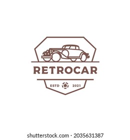 Vintage Retro car logo design. vintage or classic or retro badge emblem style