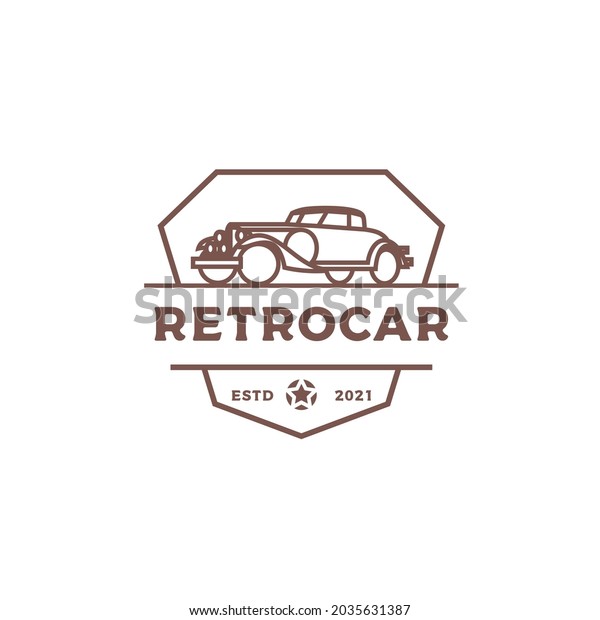 Vintage Retro car logo design. vintage or classic\
or retro badge emblem\
style
