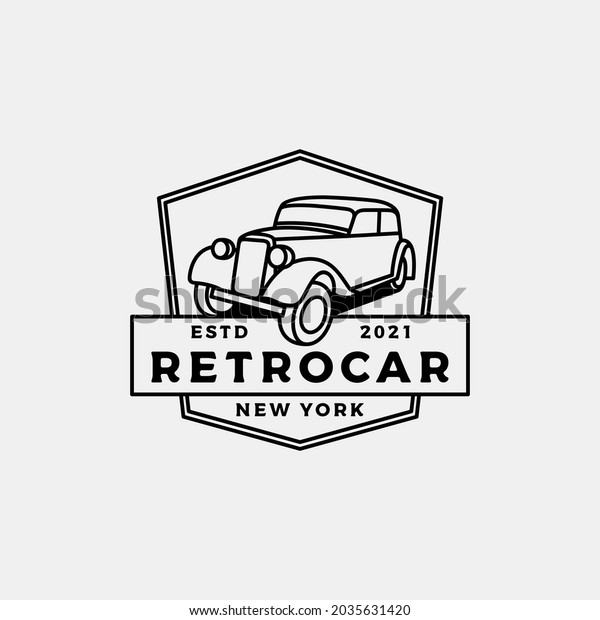 Vintage Retro car logo design. vintage or classic\
or retro badge emblem\
style