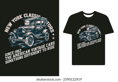 VINTAGE RETRO CAR T SHIRT DESIGN