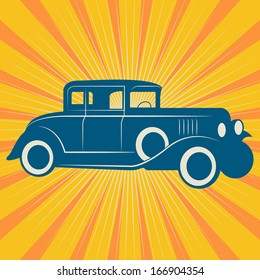 Vintage retro car, vector illustration