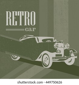 vintage, retro, retro car, vector illustration of vintage car on the poster