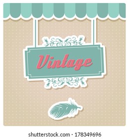 Vintage retro card design, greeting, menu, invitation, birthday , vector illustration