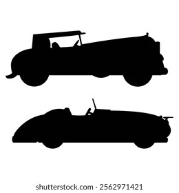 Vintage Retro Cars Silhouette Classic Automotive Designs