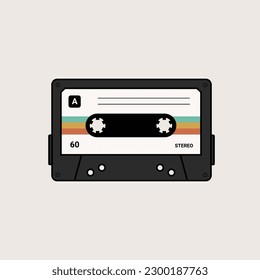 Vintage Retro Casette Tape Music Illustration Vector