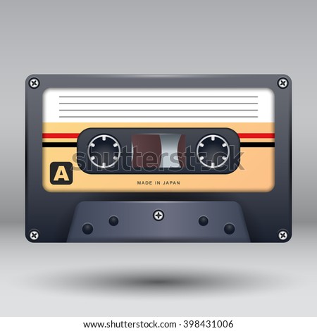 Vintage Retro Cassette Realistic Vector