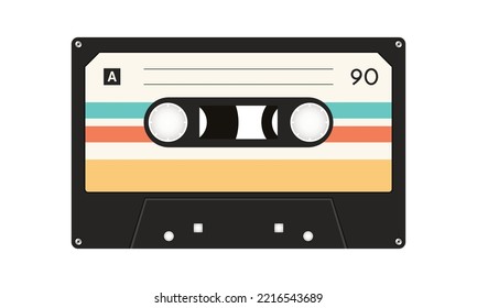 Vintage retro cassette tape icon vector illustration