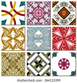 Vintage retro ceramic tile pattern set collection 006
Antique retro ceramic tile pattern set collection can be used for wallpaper, web page background, surface textures.
