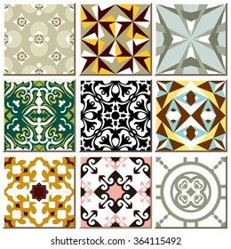 Vintage retro ceramic tile pattern set collection 007
Antique retro ceramic tile pattern set collection can be used for wallpaper, web page background, surface textures.
