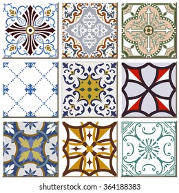 Vintage retro ceramic tile pattern set collection 013
Antique retro ceramic tile pattern set collection can be used for wallpaper, web page background, surface textures.
