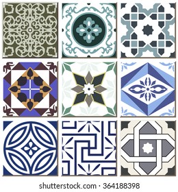 Vintage retro ceramic tile pattern set collection 020
Antique retro ceramic tile pattern set collection can be used for wallpaper, web page background, surface textures.
