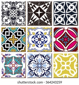 Vintage retro ceramic tile pattern set collection 029
Antique retro ceramic tile pattern set collection can be used for wallpaper, web page background, surface textures.
