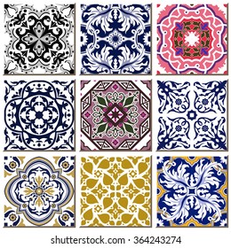 Vintage retro ceramic tile pattern set collection 030
Antique retro ceramic tile pattern set collection can be used for wallpaper, web page background, surface textures.
