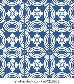 Vintage retro ceramic tile pattern / Vector tile Pattern / Antique retro ceramic tile patter can be used for wallpaper, background, surface textures.
