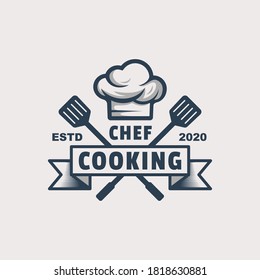 vintage retro chef cooking logo, restaurant business food