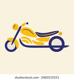 ilustración vintage del logotipo de la motocicleta chopper retro