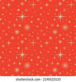 Vintage retro Christmas seamless pattern with snowflakes. Christmas background with snowflakes