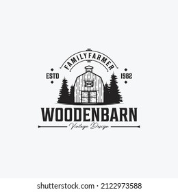 Vintage Retro Classic Barn Logo Design - Barn, Farmhouse, Warehouse Logo Template