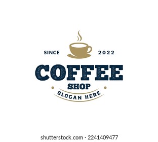 Vintage retro classic coffee shop logo template