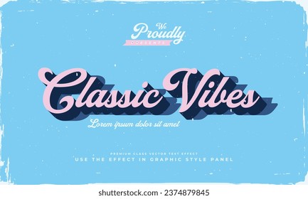 vintage retro classic colourful shabby worn editable text effect