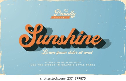 vintage retro classic colourful shabby worn editable text effect