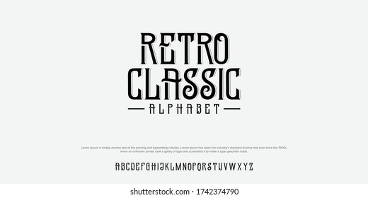 Vintage Retro classic font set vector illustration
