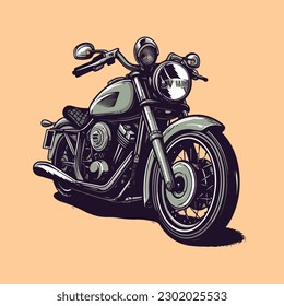 Vintage retro classic motorcycle logo badge illustration