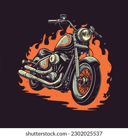 Vintage retro classic motorcycle logo badge illustration