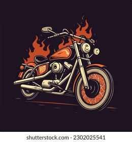 Vintage retro classic motorcycle logo badge illustration