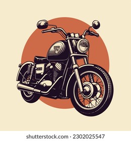 Vintage retro classic motorcycle logo badge illustration