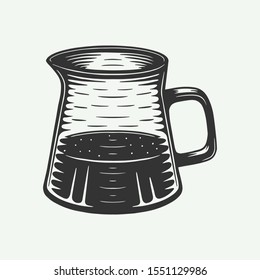 Vintage retro coffee american kettle. Can be used for logo emblem badge poster print patch, apparel design. Monochrome Graphic Art. Vector Illustration.